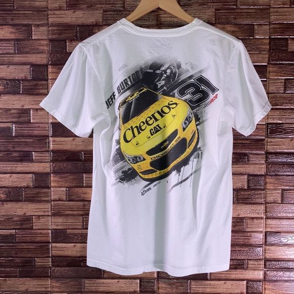 Rare Vintage 90’s Chase Authentics Jeff Burton nascar cheerios white medium tee - Picture 2 of 8